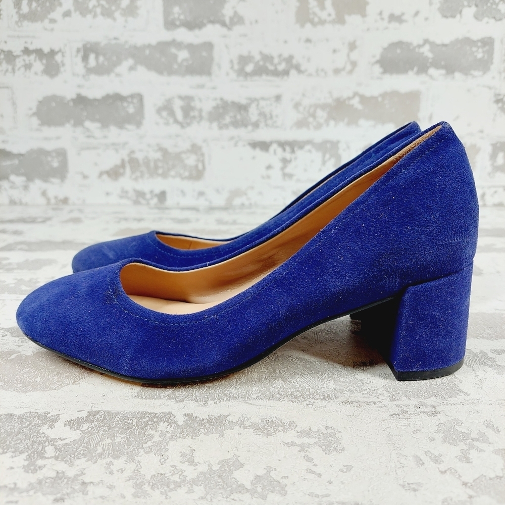 NEW 27 Edit Naturalizer Rebecca Blue Suede Pumps W620